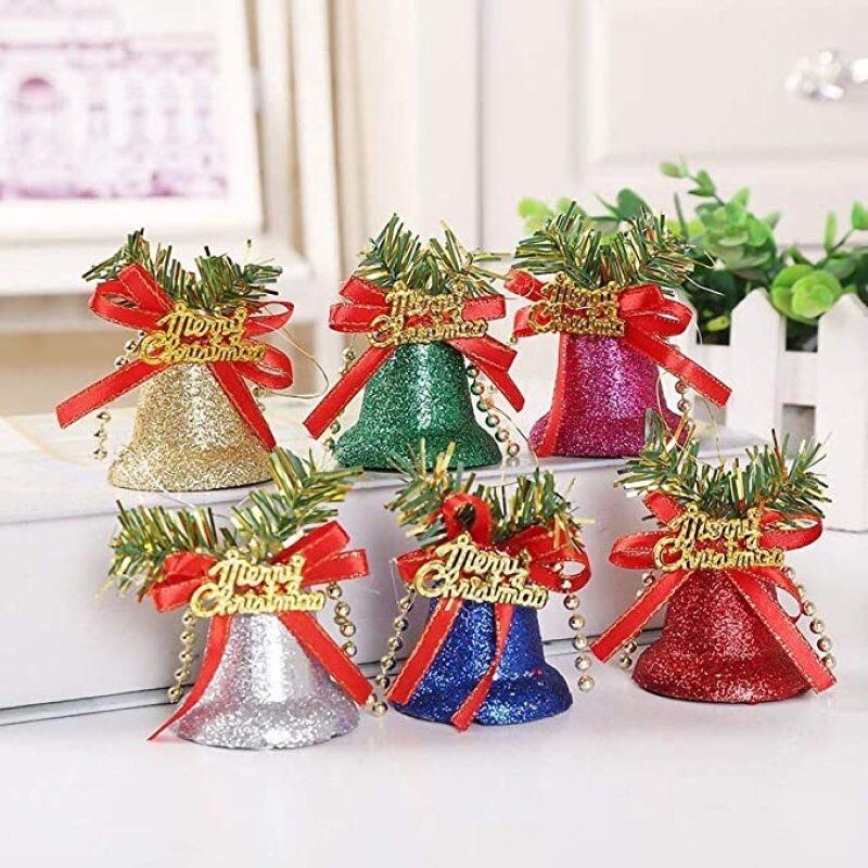 6pcs / Kotak Liontin Jingle Bell Untuk Dekorasi Pohon Natal