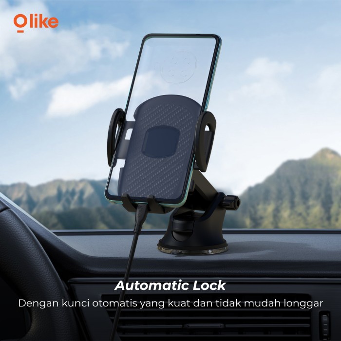 Olike Universal Car Phone Holder Dashboard Automatic Lock HC1