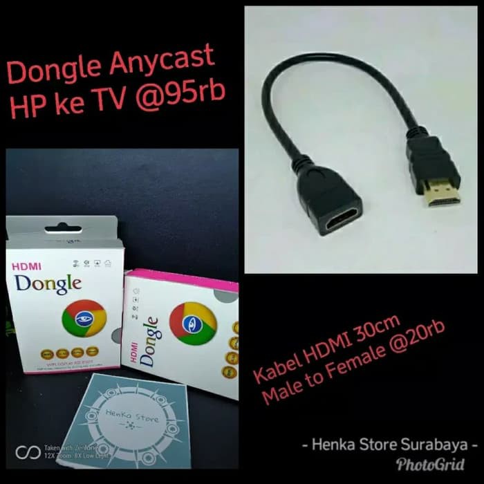 Terlaris Dongle Anycast HDMI Miracast TV LED Mi Box STB Chromecast Kabel - Putih Keren