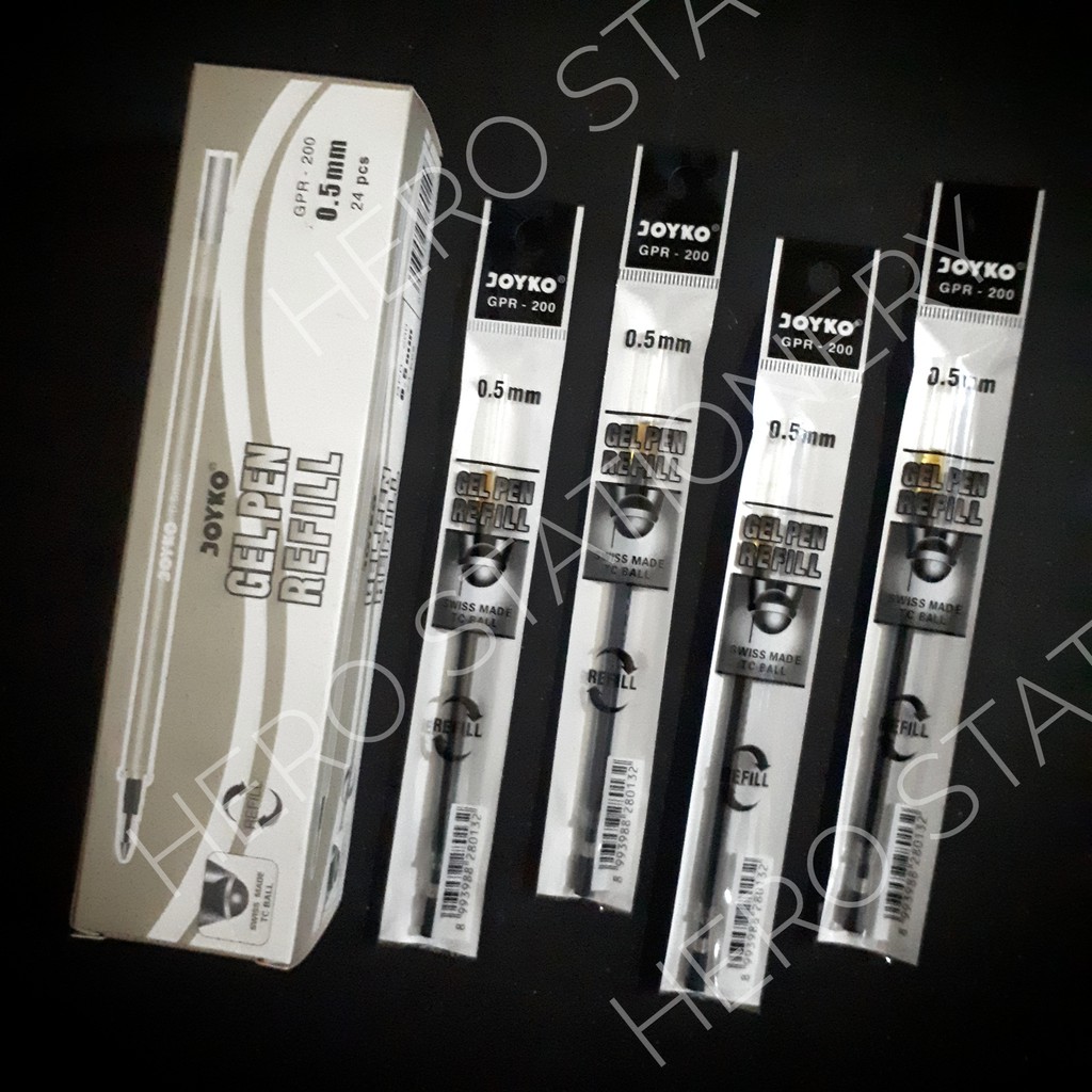 

Refill pen gel joyko 0.5 mm tinta hitam GPR-200 . 24 unit