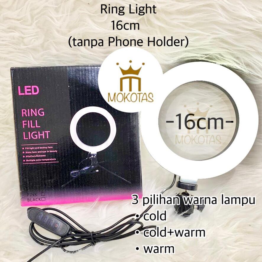 RINGLIGHT LED 16CM LAMPU MAKE UP VLOG LAMPU RINGLIGHT TRIPOD MULTI TIKTOK LIVE