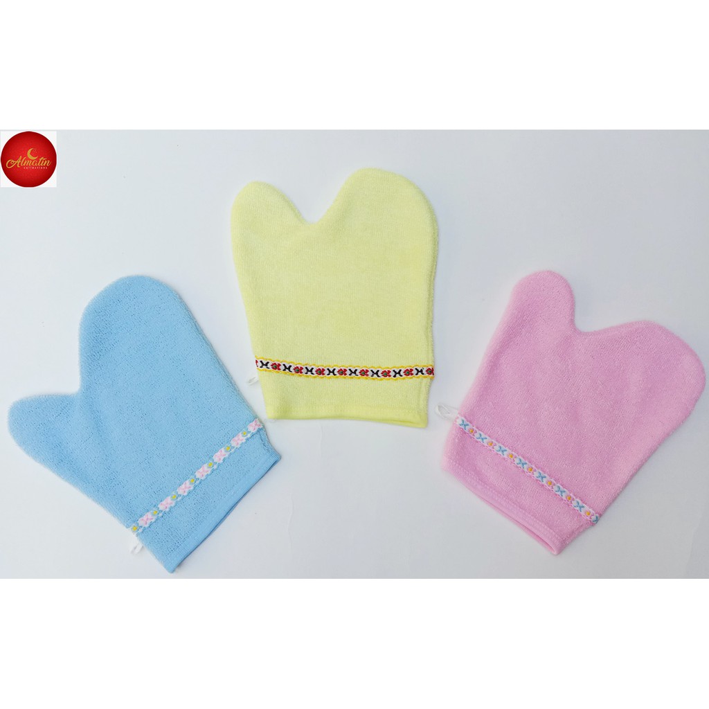 3 Pcs Waslap Mandi Bayi Jari / Washlap Handuk Tangan Bayi Dapat 3 Pcs