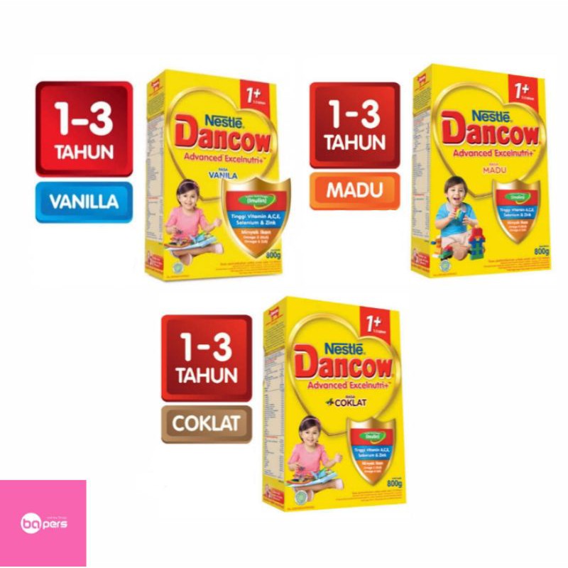 Susu Dancow 1+ 1-3 Tahun Vanila,Madu&Coklat 800gr