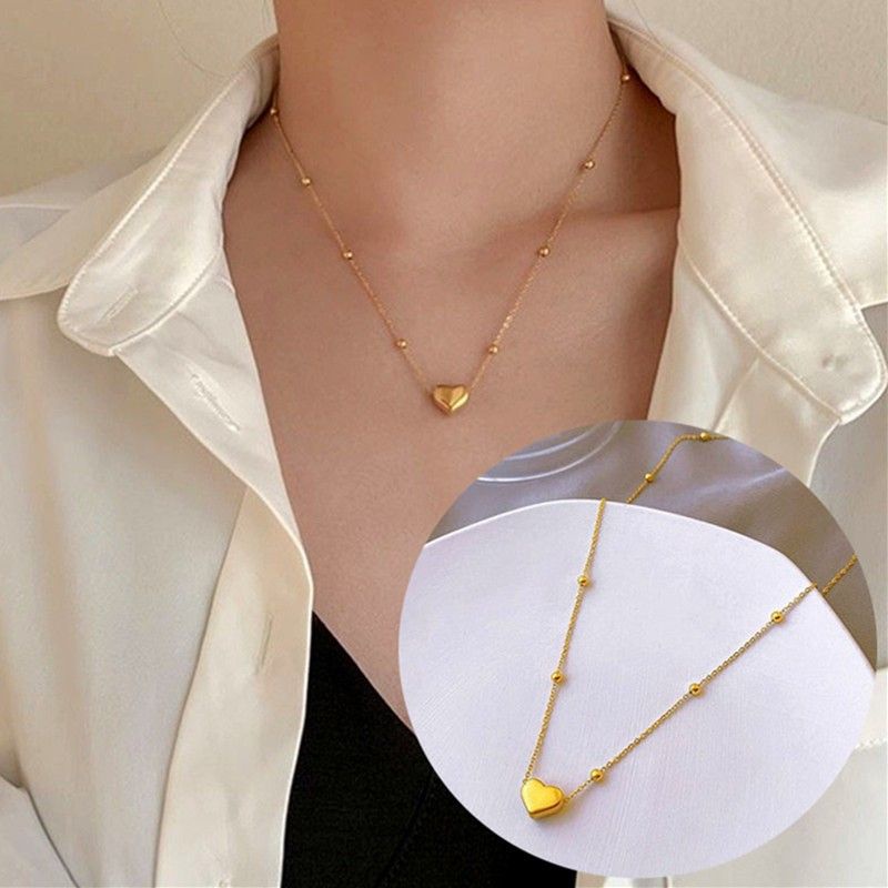 Kalung Titanium Love Rantai Biji Lada K04047