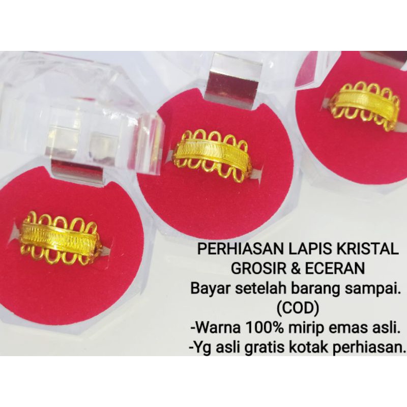 cincin lapis kristal model pasir tengah lapis kristal