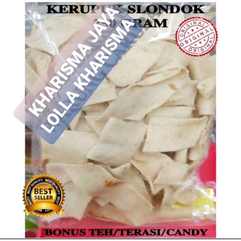 

KERUPUK SLONDOK MENTAH KHAS CIREBON 250 GRAM GRATIS TEH / TERASI / CANDY