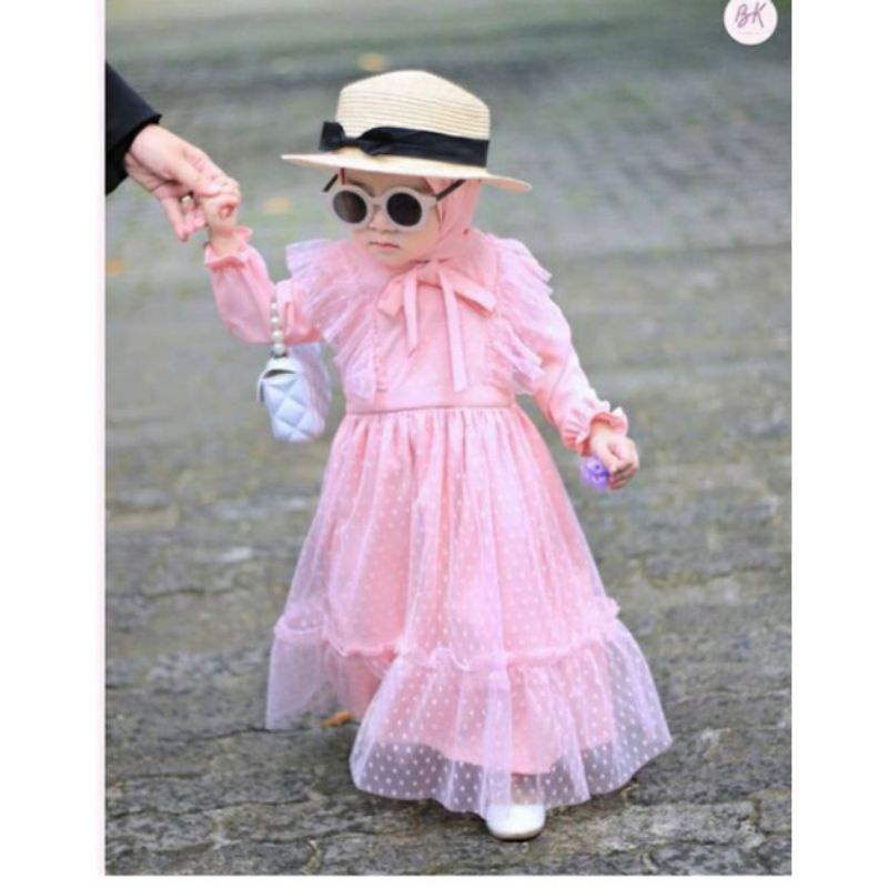 GAMIS PESTA ANAK | GAMIS TILE ANAK PEREMPUAN | DRESS TILE LUCU MURAH | BAJU LEBARAN ANAK PEREMPUAN