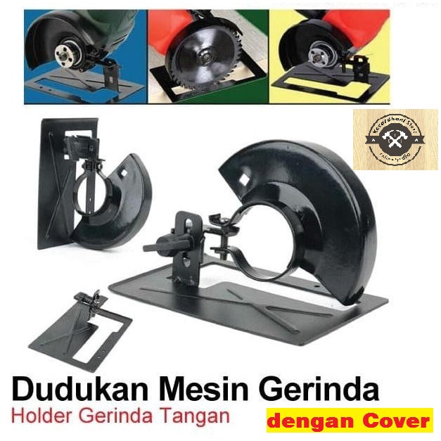 Dudukan Gerinda + COVER Gergaji Stand Holder DIY Guide Tatakan Pengaman Circular Saw Mesin Grinder