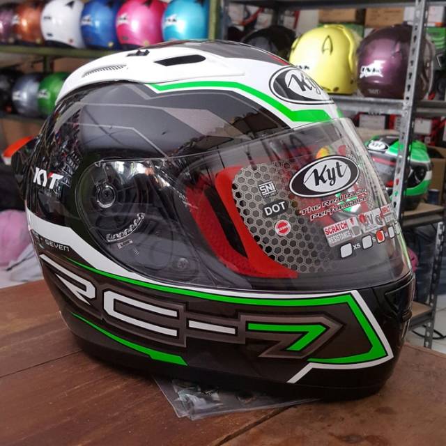 Jual Helm KYT RC Seven Seri 14 Hijau Shopee Indonesia