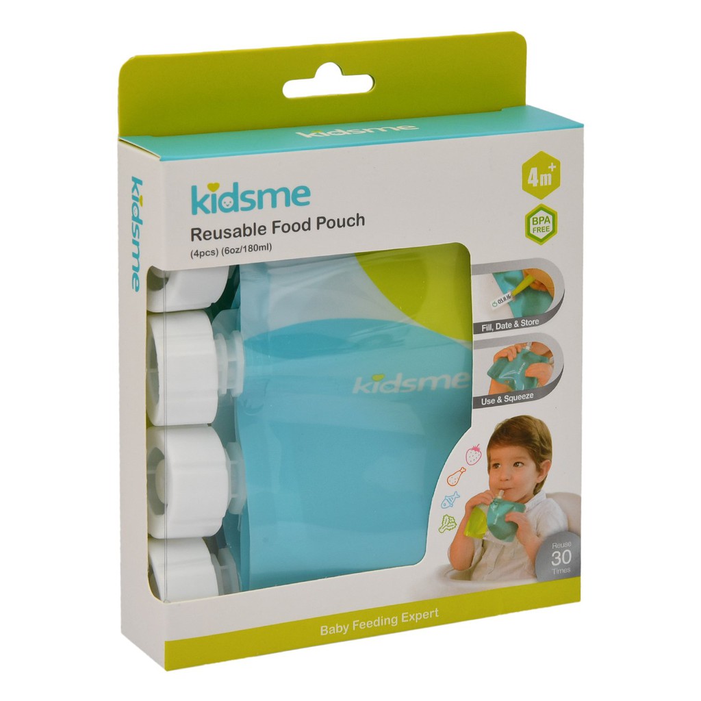 Kidsme 160492 Reusable Food Pouch With Adaptor Set