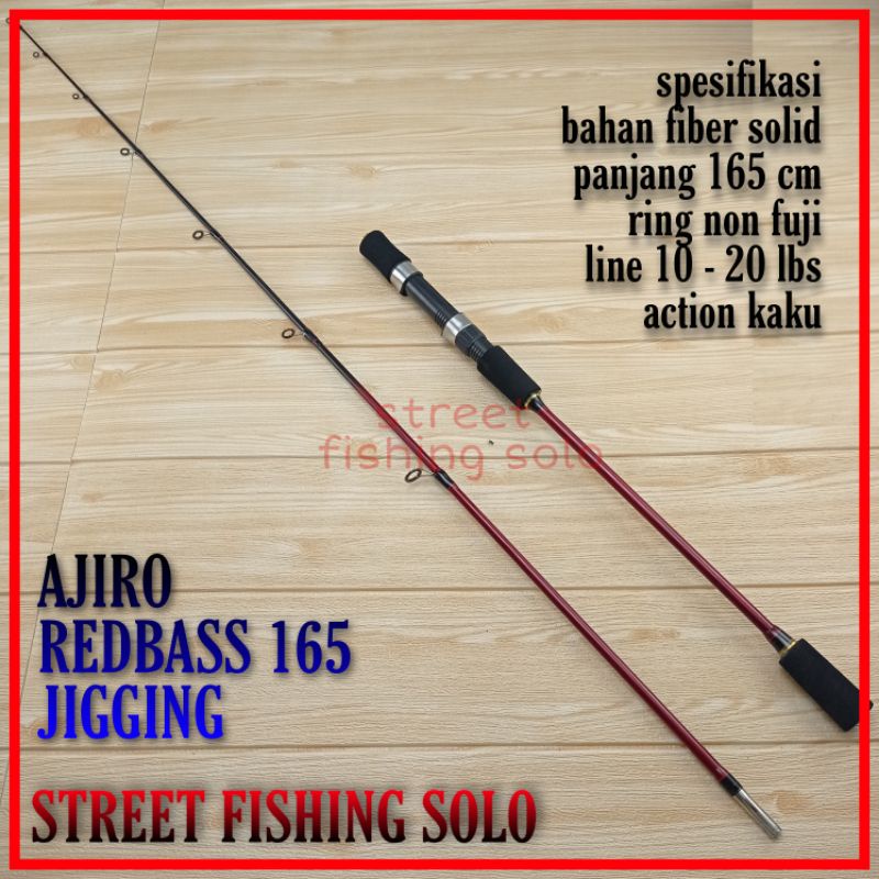 joran ajiro JIGGING RED BASS 165cm LAUT fiber solid (COD)