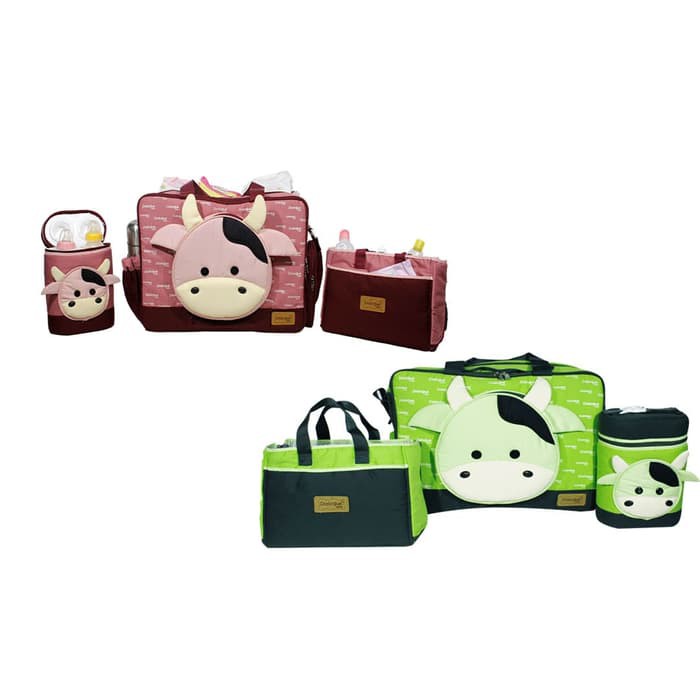 Dialogue Tas Bayi Besar + Tempat Botol Susu + Mini Bag Milky Series DGT7127 Traveling Bayi 92-4120