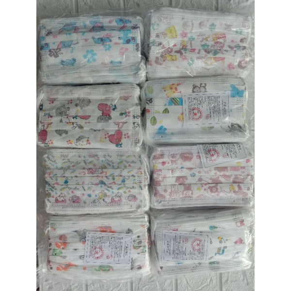 Masker Anak Earloop 3 ply Murah isi 50 pcs per box