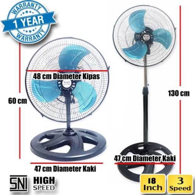 Arashi Kipas Angin 18&quot; AR 118 SDW City Fan 3 in 1