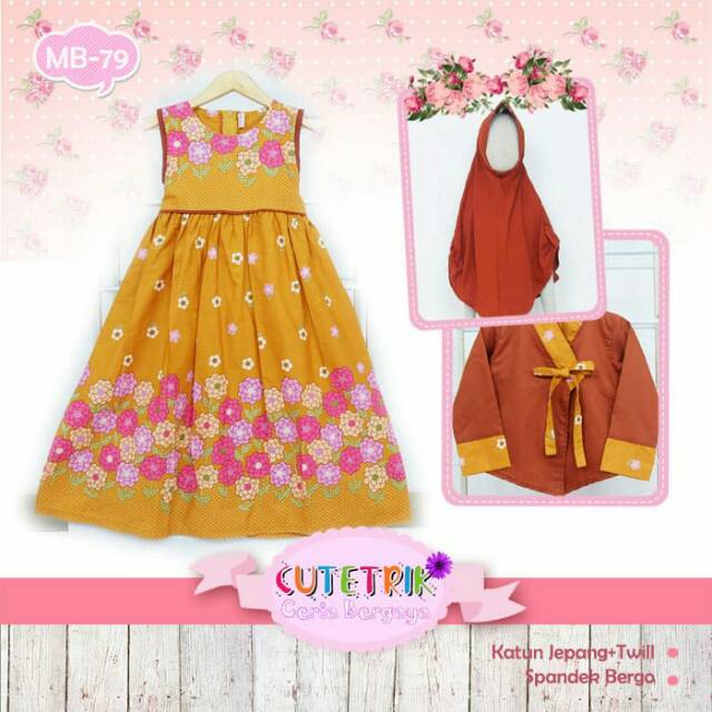 TERMURAH SET SETELAN BAJU GAMIS ANAK PEREMPUAN MUSLIM BOLERO HANBOOK CANTIK TERBARU MODIS 2024 SET S