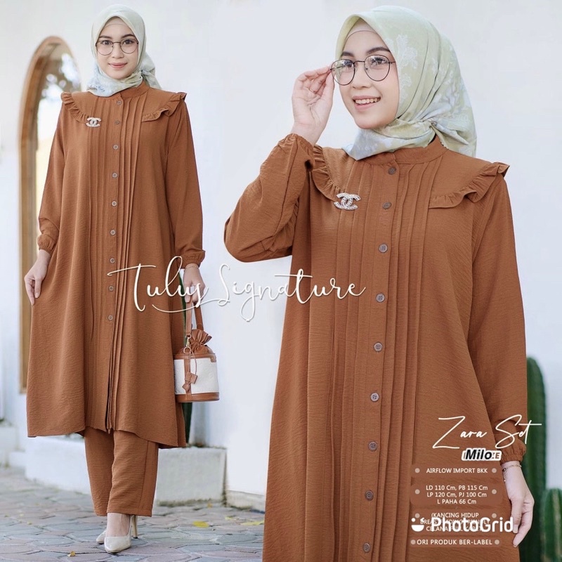 ZARA SET//ONE SET LONG TUNIK LD 110-125//LONG TUNIK JUMBO/ONE SET CRINKLE AIRFLOW
