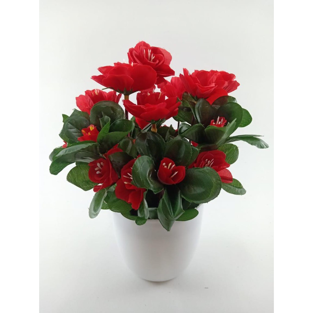 COD BUNGA PLASTIK BUNGA PAJANGAN IMITASI BUNGA ARTIFISIAL BUNGA MAWAR  TANAMAN HIAS  BR2211-MERAH