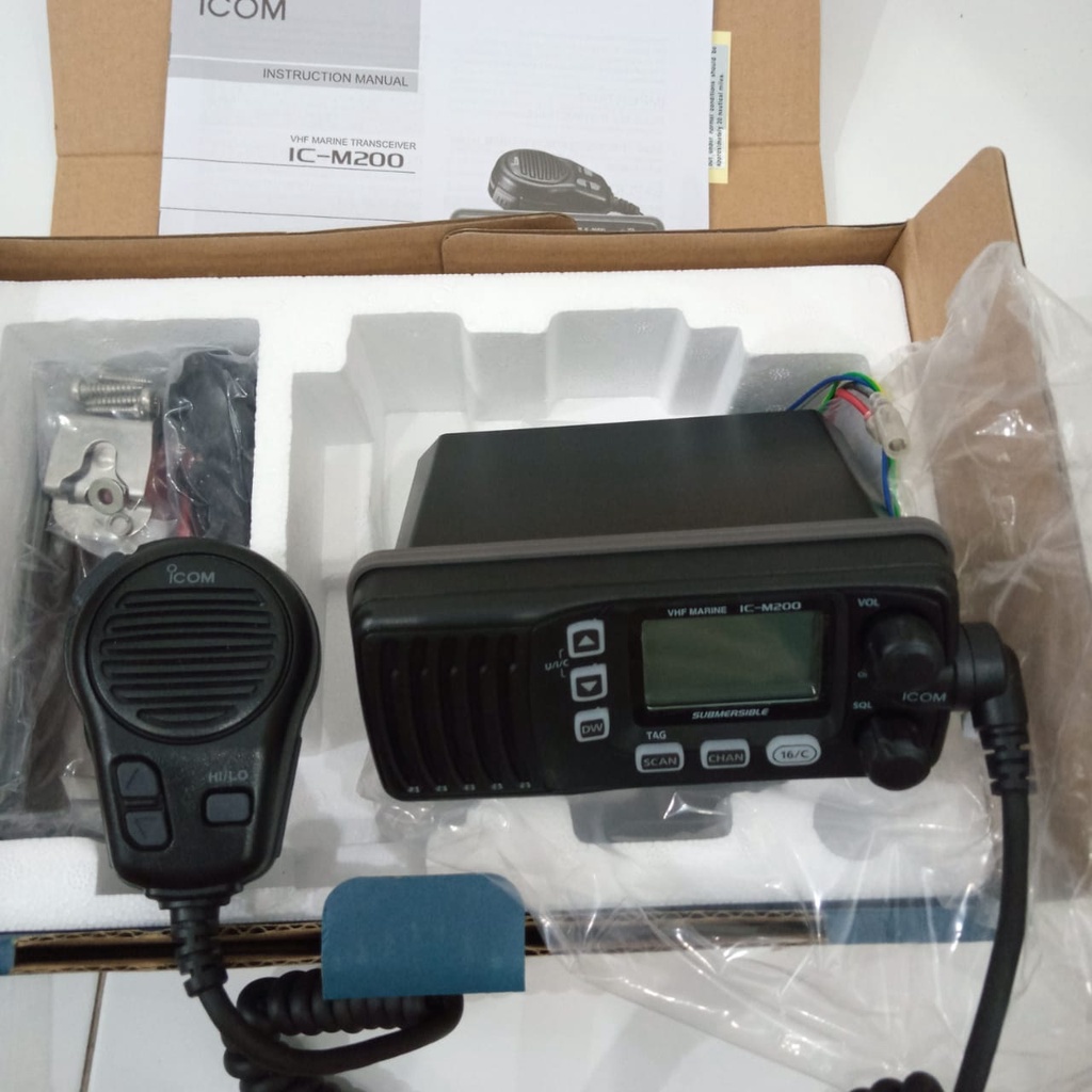 RIG Icom Marine IC M200 IC-M200 VHF Radio Komunikasi HT Icom Mobil Single Band Made In Japan