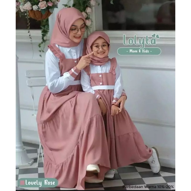 Gamis Coupel Terbaru Mom&kids Lolyta Dress Bahan Lady Zara Premium