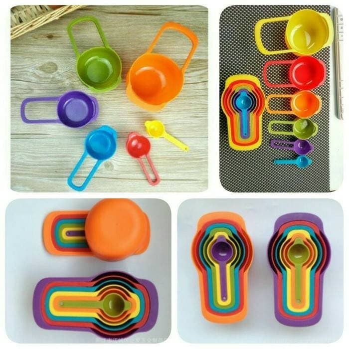 Measuring Spoon Cup Sendok Alat Takar Takaran Timbang Ukur 1 Set isi 5 6 & 10 ukuran Warna Warni & H