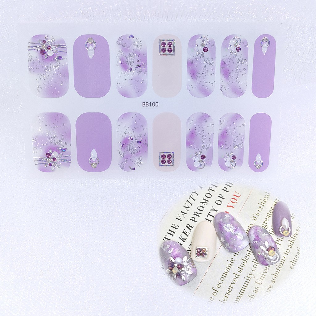 Bb091-099 Bb100-106 Stiker Kuku 3d Motif Mutiara / Berlian Imitasi Untuk Nail Art / Manicure Diy