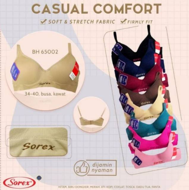 Bra Bh Sorex 65002 casual Comfort pakai kawat