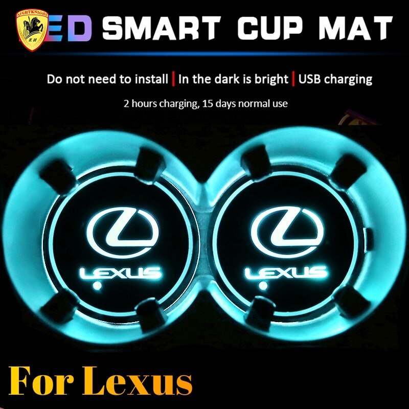 Mobil tatakan air Penutup Mobil Alur Alas Piala Air Pad Lampu Led Warna-warni for Lexus CT ES IS GS LS LX RX UX NX CT200h es200