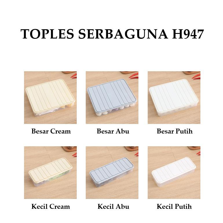 Grosir - H947 Organizer Seafood / Toples Penyimpanan Makanan Bentuk Petak / Kotak Penyimpanan Serbaguna