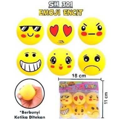 Mainan Bola Karet Emoji Lucu Bisa Bunyi