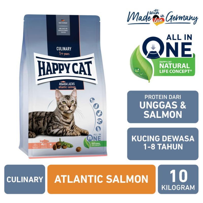 GRAB/GO-JEK Happy Cat Atlantic Salmon Kemasan 10KG Dry Food