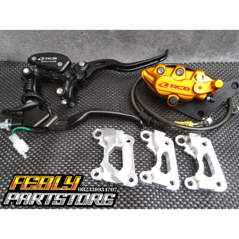 MASTER RCB OVAL 14MM SET KOPLING RCB E2 ORIGINAL SELANG REM TDR BREKET CNC KALIPER RCB PNP SHOCK NIN