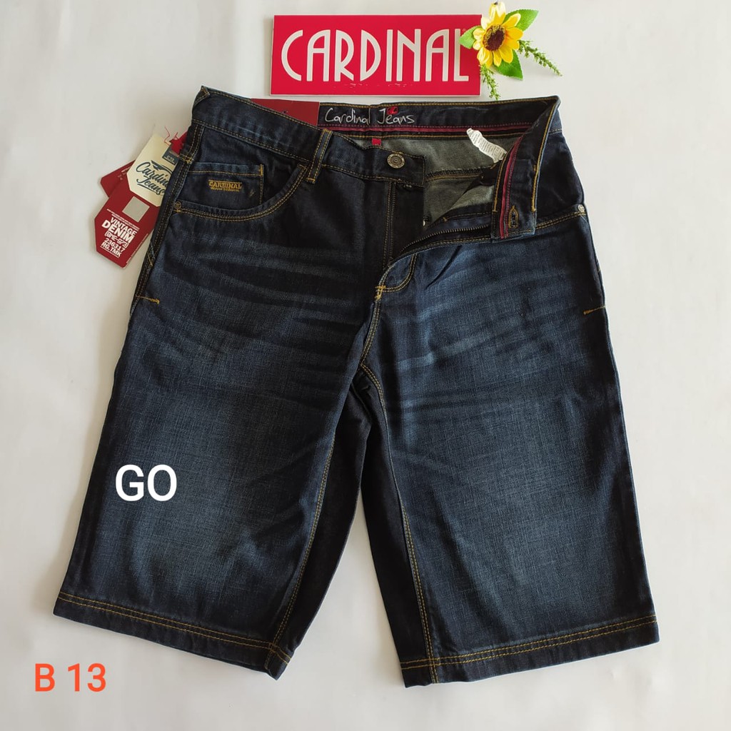 gof 34-CBV CARDINAL JEANS Celana Pria Celana Pendek Bermuda Casual Sobek Slimfit Reguler Fit Reguler