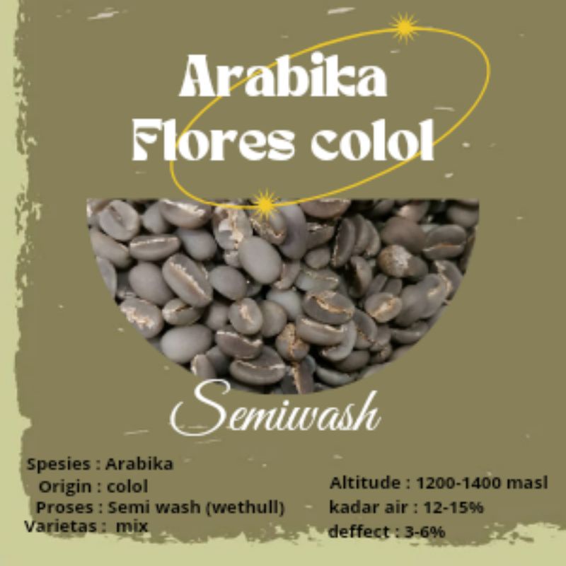 

greenbean / biji kopi Arabika Flores colol semiwash - 1kg