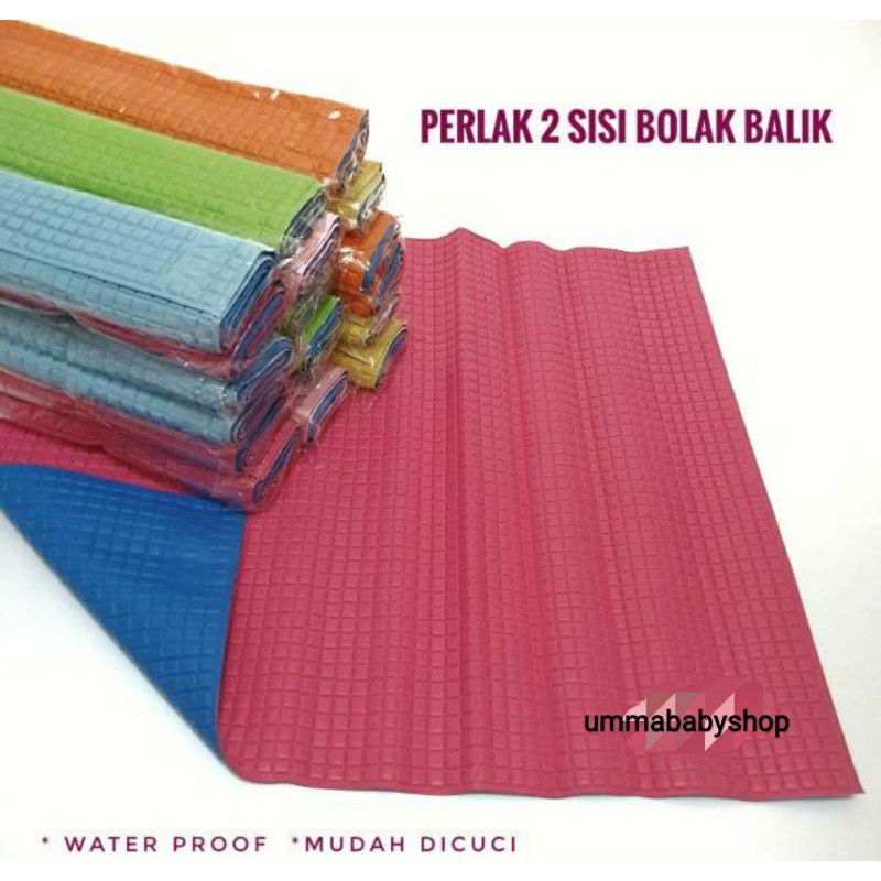 Perlak Bayi Polos Tebal Antibocor 55x60cm Bolak Balik Random