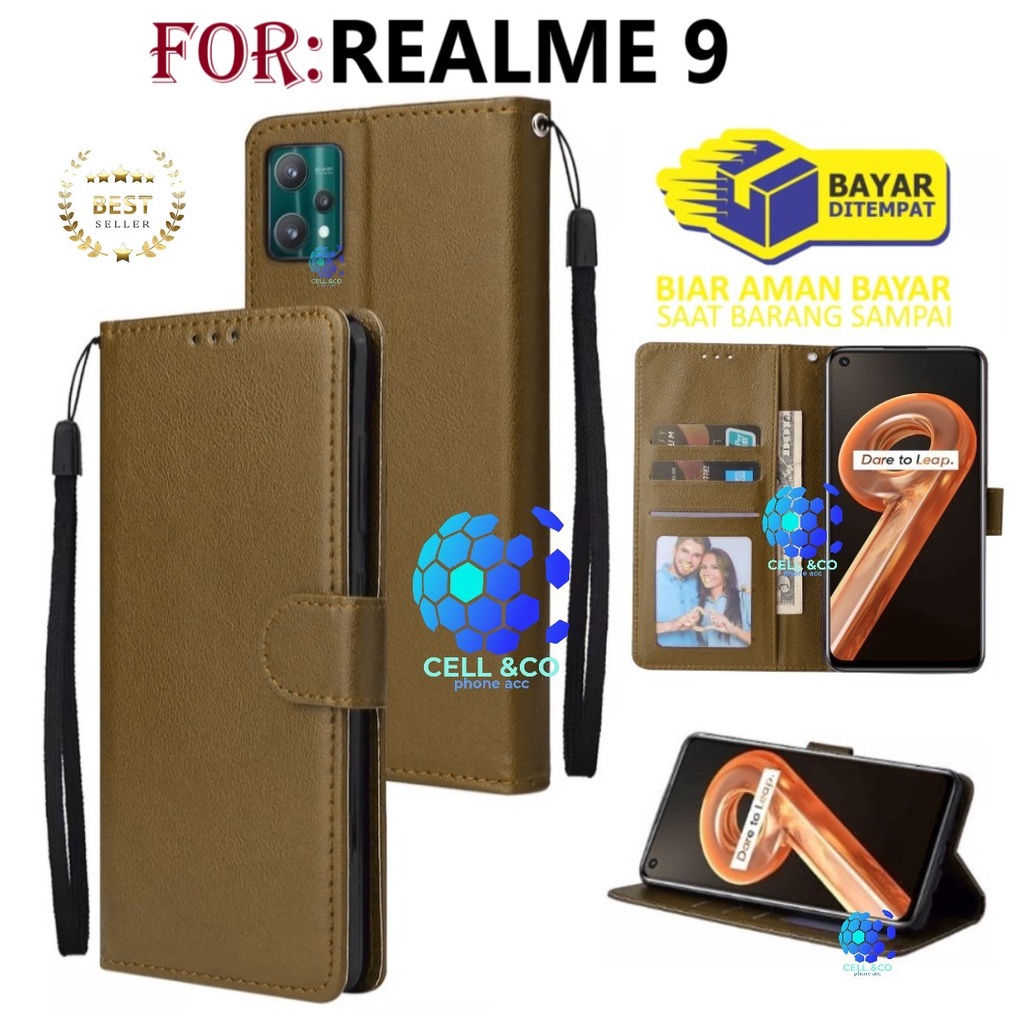 FLIP COVER REALME 9 FLIP LEATHER WALLET PREMIUM FLIP CASE BUKA TUTUP KESING HP CASING FLIP CASE REALME 9