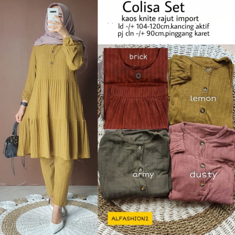 COLISA SET ORI BY ALFASHION SETELAN TERBARU DAN TERLARIS ATASAN DAN BAWAHAN BAHAN MELAR BERKUALITAS JUMBO SIZE BUSUI FRIENLY