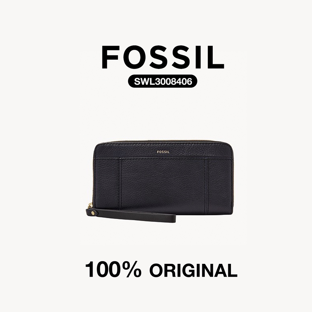 Dompet Wanita Fossil Jori RFID Zip Clutch Navy SWL3008406