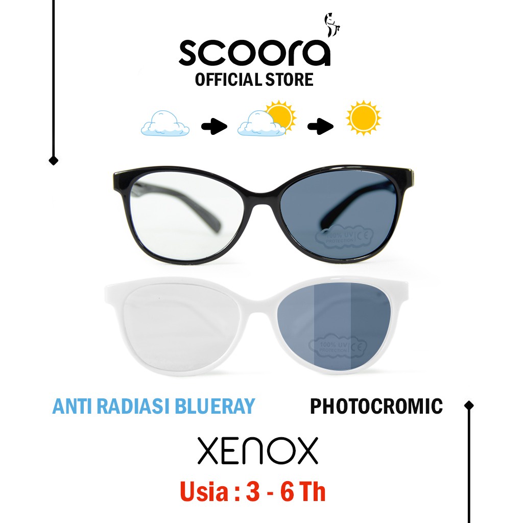 SCOORA Xenox Kacamata Anak (3 - 6thn) Anti Radiasi & Anti UV - Variasi Warna-2