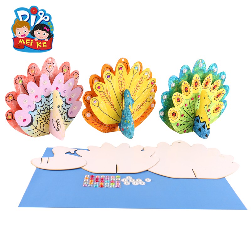 Suncity Lukisan Burung Merak 3d Handmade Diy Warna Putih Untuk