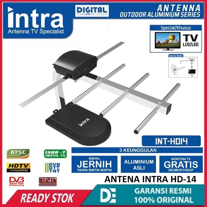 INTRA INT-HD14 ANTENA INDOR DVB-T2 + KABEL 2METER TINGAL PAKAY