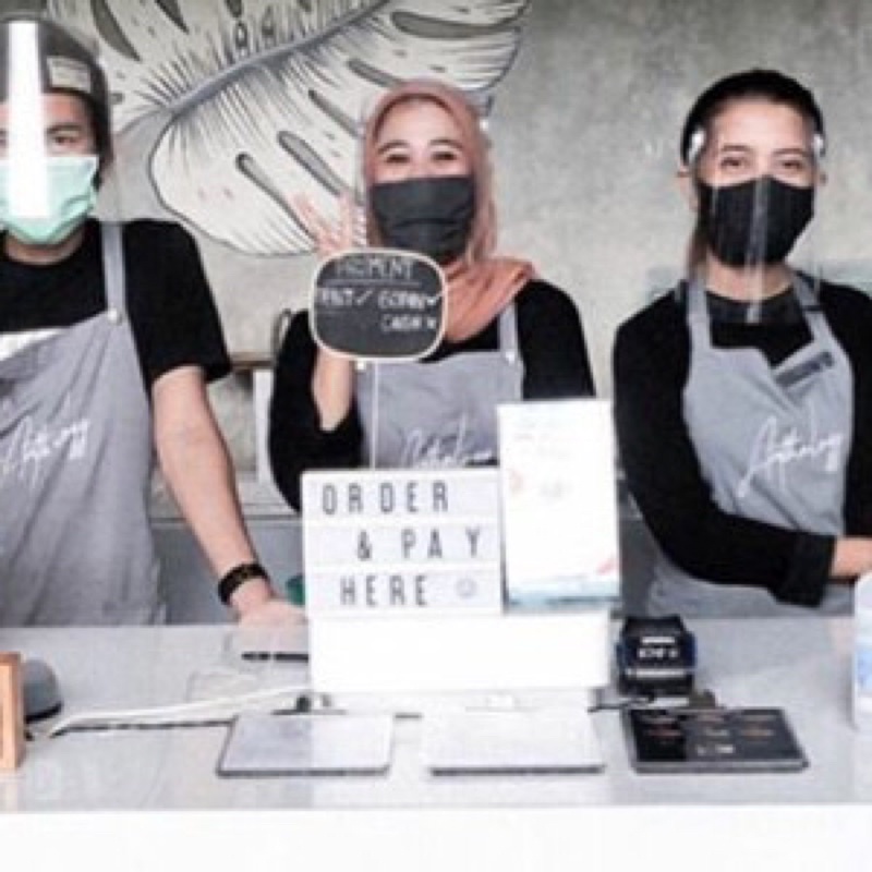 

Sign order and pay here table stand duduk
