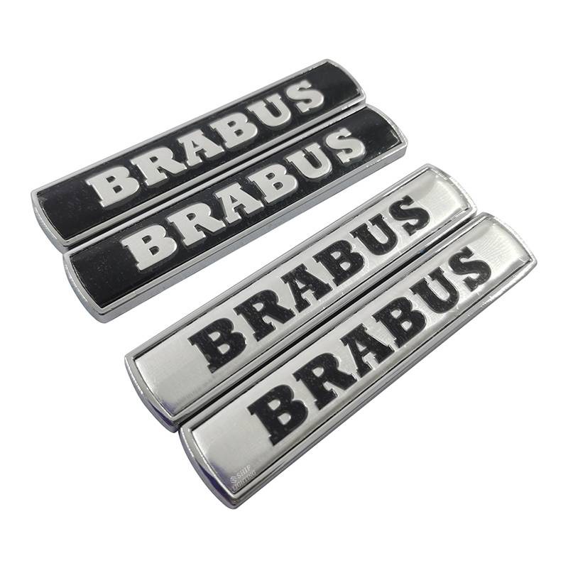 2 X Metal BRABUS Logo Car Side Fender Decorative Emblem Sticker Decal Badge For Mercedes Benz BRABUS