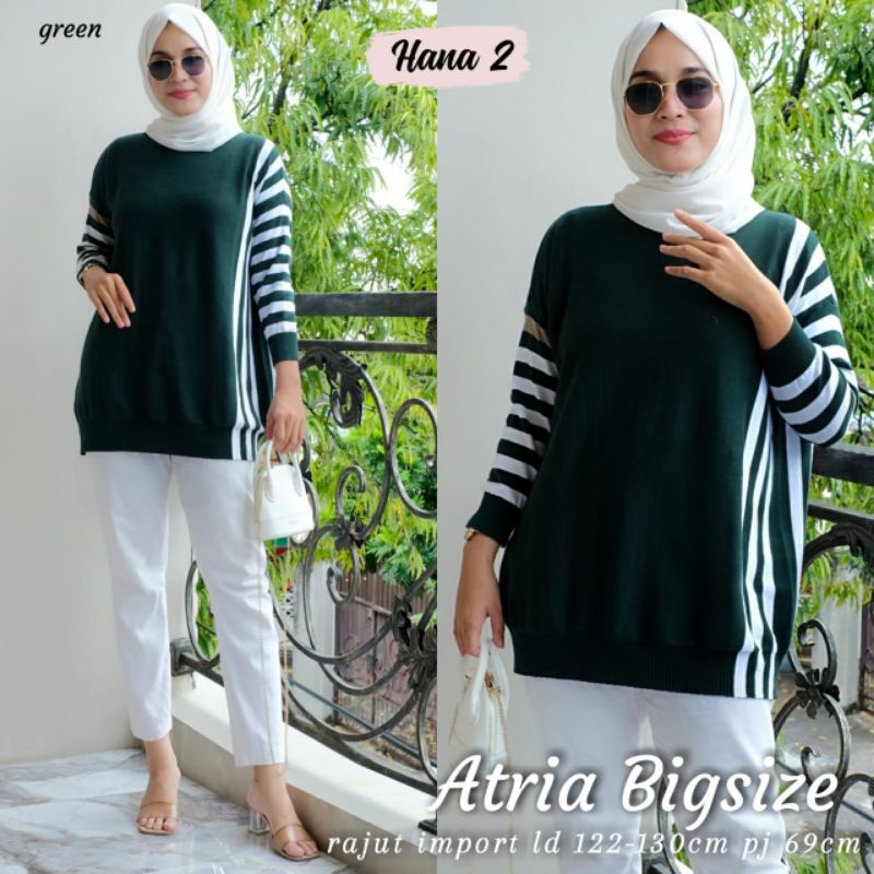 atria big size blouse rajut import hana 2