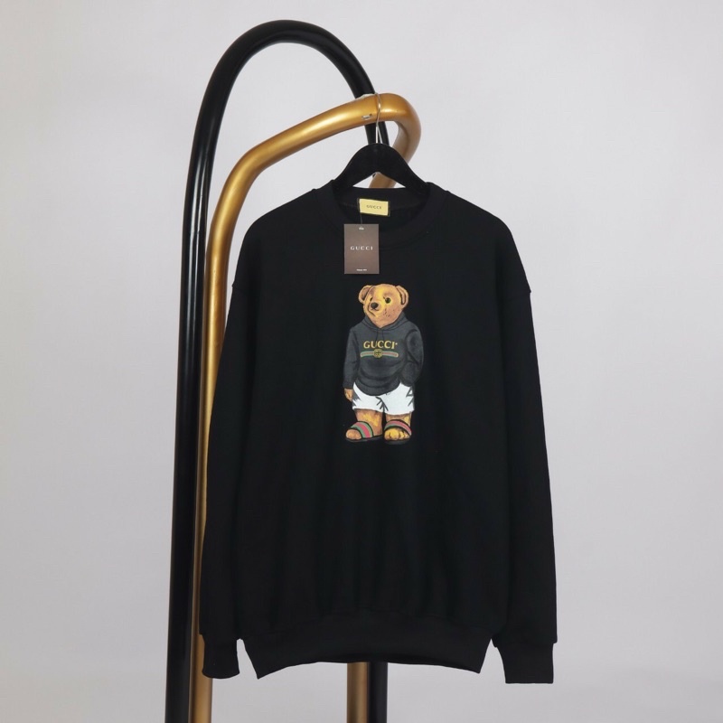 SWEATER CREWNECK GUCCI BEAR PARODY FULLTAG & LEBEL - SWEATSHIRT GUCCI BERUANG PARODY MIROR ORIGINAL