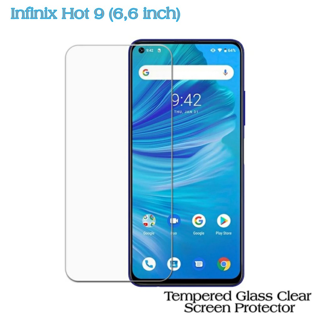 Tempered Glass Infinix Hot 9 Clear Screen Ptotector Handphone (6,6 inch)