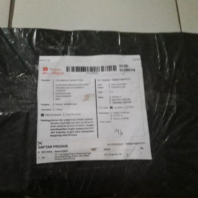 C2 1 Set Pajangan Dinding Kaligrafi Arab Allah Muhammad Ayat Kursi Motif Shabby Chic Free Bubble