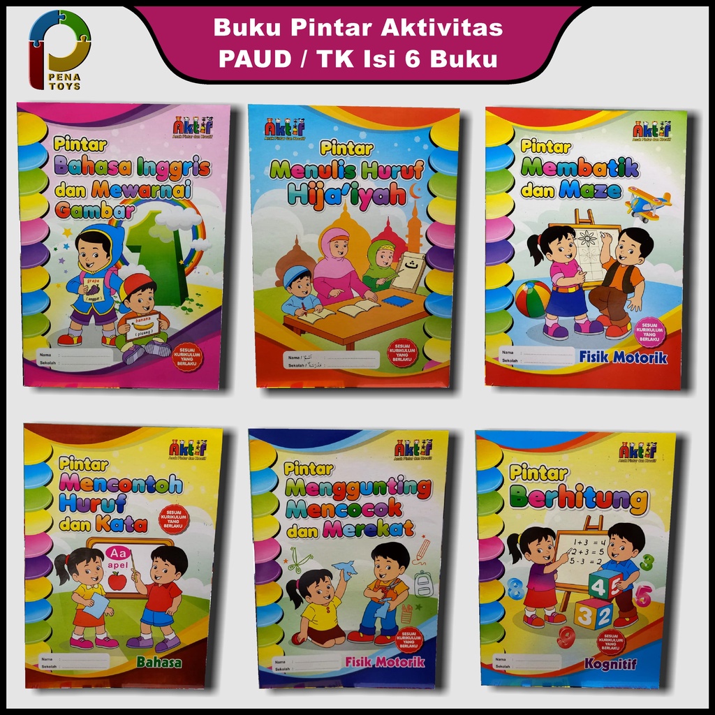 Buku Pintar Aktivitas TK PAUD Paket Isi 6 Buku - Lingkar Media