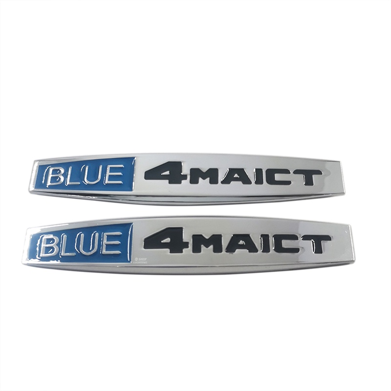 2 Pcs Sticker Emblem Logo Mercedes Benz 4MATIC Bahan Metal Warna Biru Untuk Fender Samping Mobil