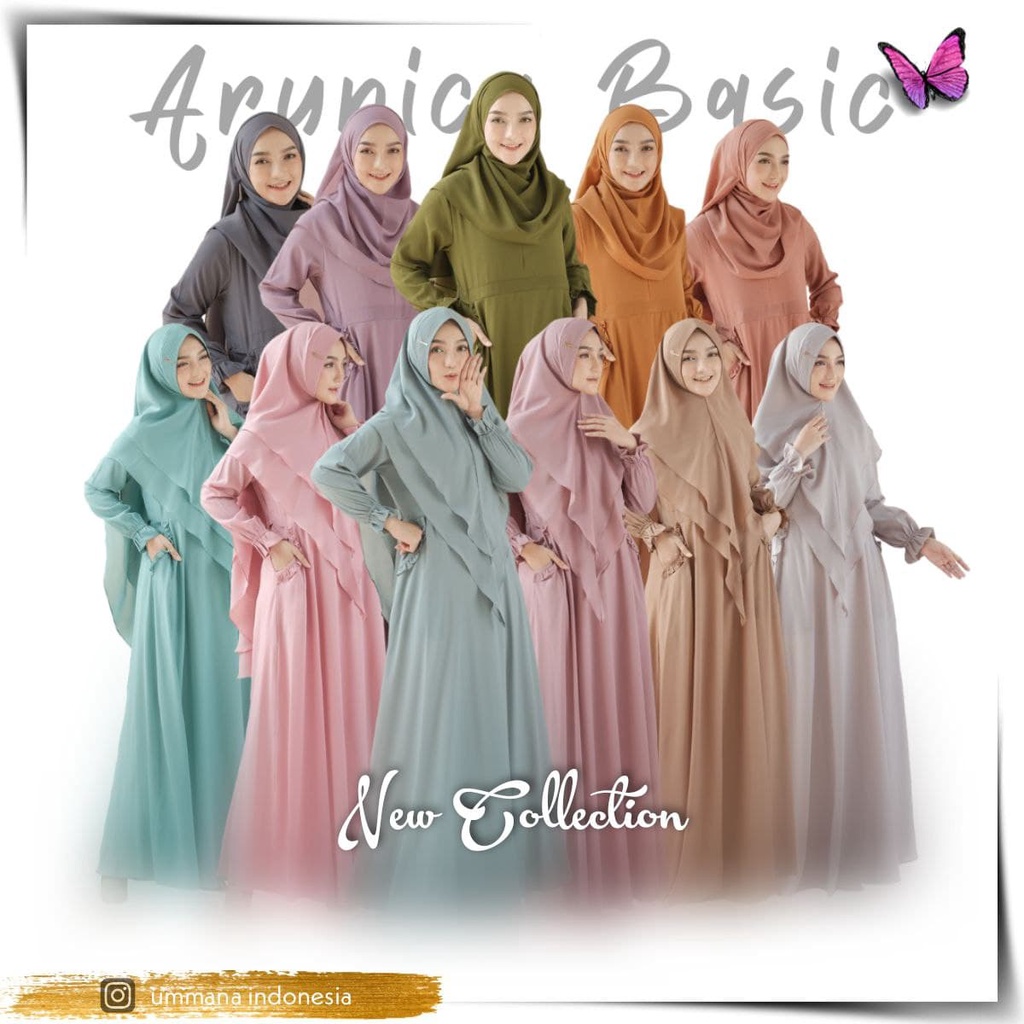 Dress ARUNICA BASIC Set Pashmina original by UMMANA INDONESIA