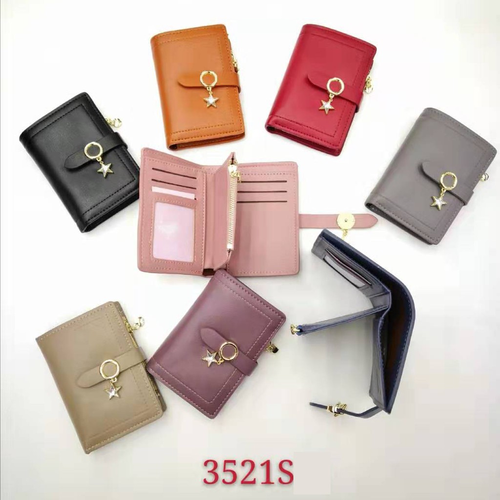 3521 [3521S] DOMPET LIPAT PENDEK WANITA BAHAN PU LEATHER BERKUALITAS GRADE A++ BISA COD - ercassia